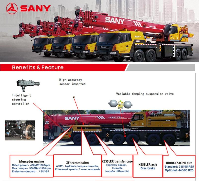 Sany Stc75 75 Tons Used Truck Crane with Euro III for Second Hand Crane