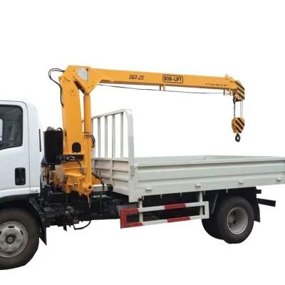 3 Ton Hydraulic Telescopic Boom Crane Truck Loading Crane