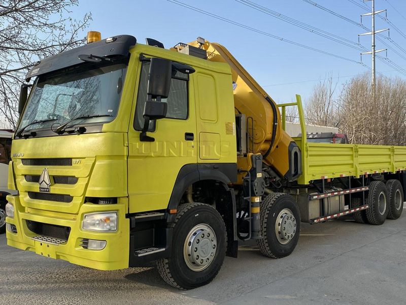 Sinotruk HOWO 8X4 Cargo Truck with 12 Tons Knuckle Boom Crane Mounted Crane Truck for Sale