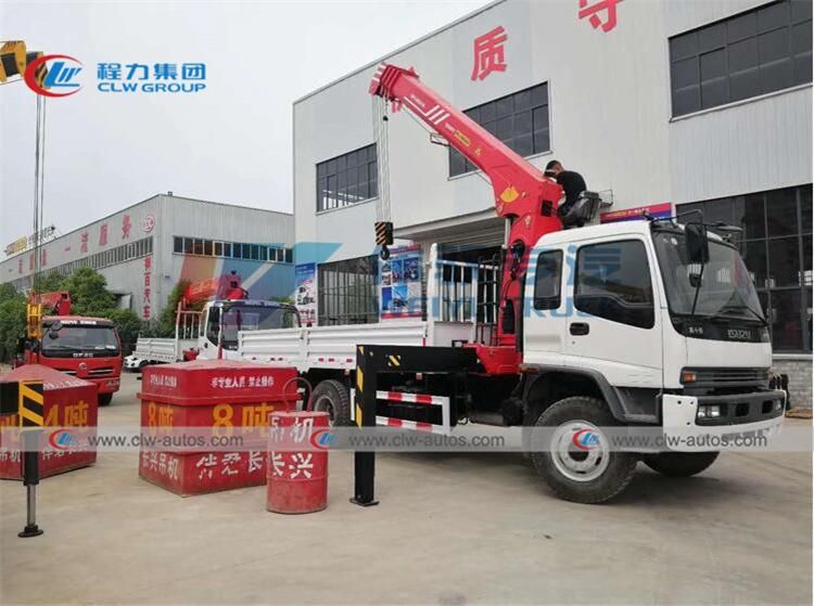 Isuzu Lorry Mounted Straight Arm 10tons Crane 10tons Truck Mounted Telescopic Boom Crane