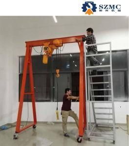 Factory Workshop Used 500kg 1000kg Adjustable Llifting Height Small Mobile Gantry Crane