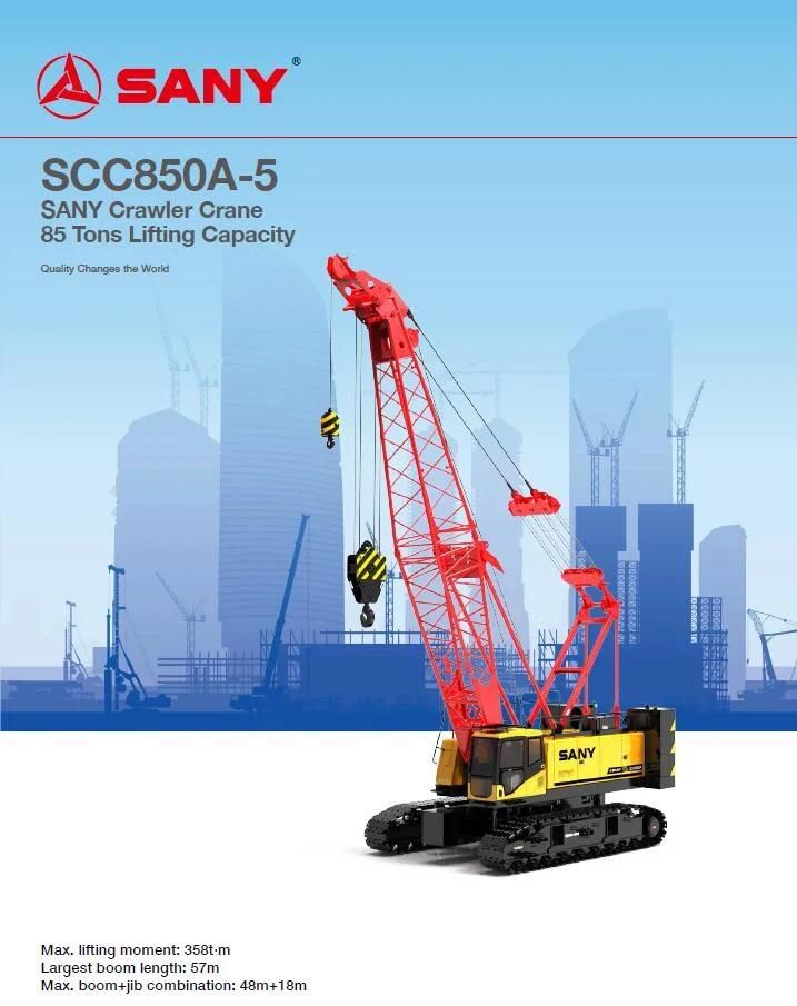 China Brand New Crane for Sale Scc850A 85t Crawler Crane