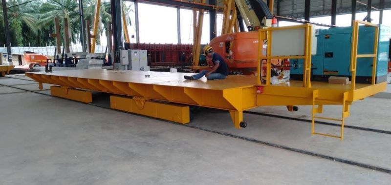 1-300t Cable Power Flat Platform Steel Ladle Rail Transfer Car