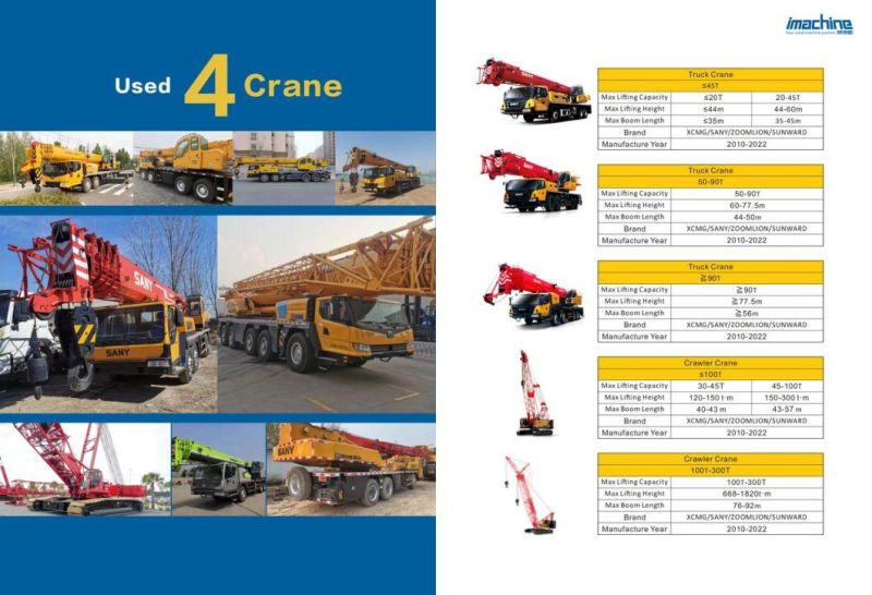 Second Hand Sy Construction Machine Used Crane Truck Heavy Hoisting Equipment