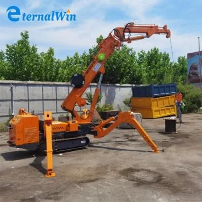 Mini Hydraulic Crawler Lifting Crane 3t 5t 8t 12t Electric and Engine Dual Power Spider Crane with Fly Jib