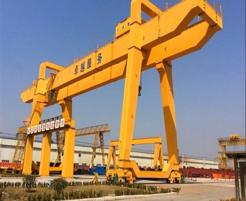 Construction Workshop Two Beam Gantry Crane with Travelling Hoist in Large Capacity