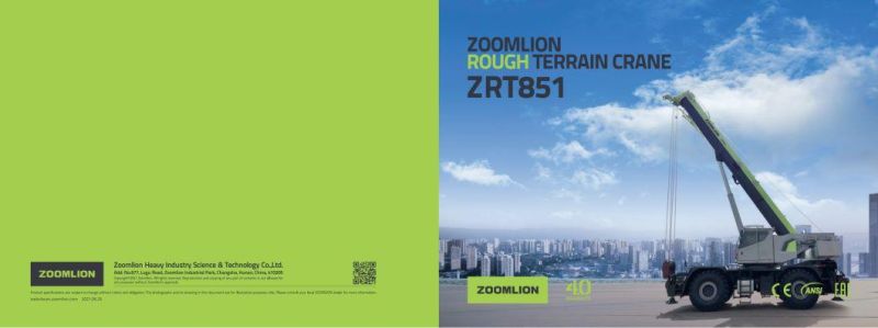 Zoomlion Zrt851e532 Rough Terrain Crane