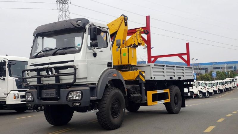 Beijing Benz Truck Cranefolding Boom Crane 8t 10t 12t 4X2 Heavy Duty Truck Mounted Crane Mobile Crane Lorry-Mounted Crane Truck