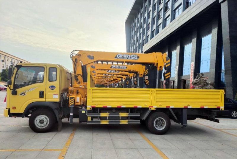 HOWO 4X2 Hydraulic Hoisting Truck Mounted Loading Crane Constructionlifting Machine With5ton Truck with 4 Arms Knuckle Boom Crane Optional Rig Drill Well