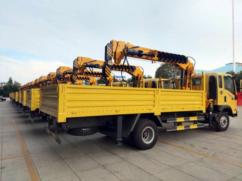 HOWO 4X2 Hydraulic Hoisting Truck Mounted Loading Crane Constructionlifting Machine With5ton Truck with 4 Arms Knuckle Boom Crane Optional Rig Drill Well