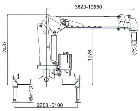 China HOWO 4X2 Hydraulic Hoisting Truck Mounted Loading Crane Constructionlifting Machine with Good Price 5ton Truck with 4 Arms Knuckle Boom Crane
