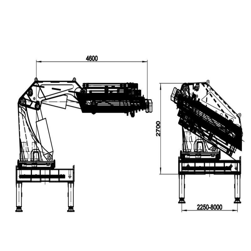 HBQZ 60 Ton Knuckle Boom Truck Mounted Crane SQ1200ZB7