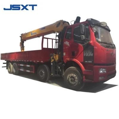 FAW Crane Truck 8X4 Telescoping Hydraulic Straight Boom Truck-Mounted Straight Arm Truck Crane