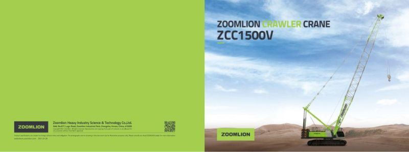 Zoomlion Zcc1500V New Product 150 T Crawler Crane with Lattice Boom