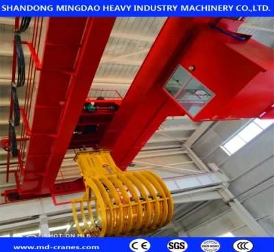 Steel Scrap Charging 30t Grab Bucket Overhead Crane