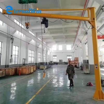 Workshop Wire Rope Hoist Cantilever Swing Rotation Arm Jib Crane with Electric Chain Hoist