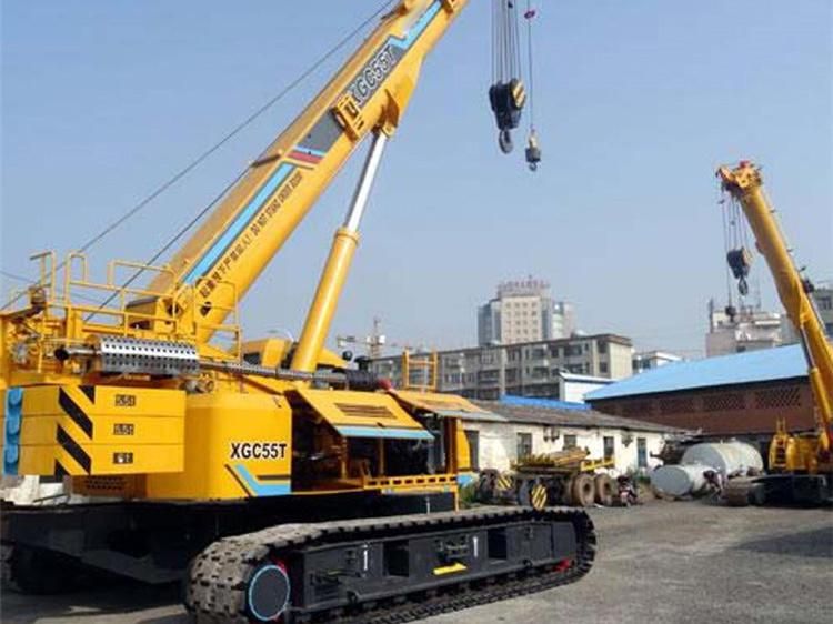 55ton Telescopic Hydraulic Crawler Crane with Fixed Jib