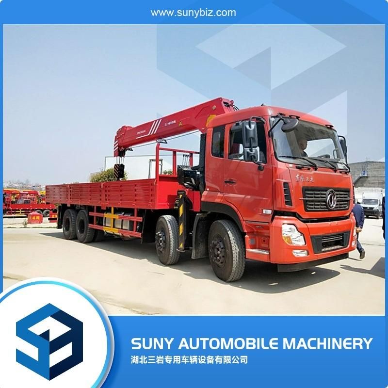 Dongfeng 6X4 20 Ton Flatbed Truck with 8 Ton Truck Mounted Crane for Sale