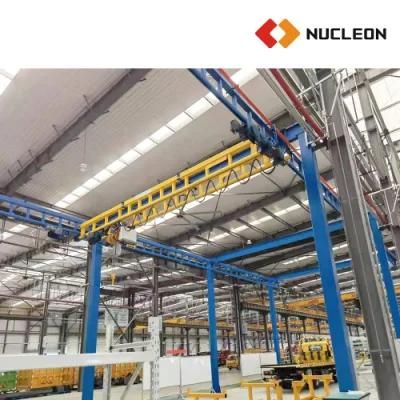 CE Certified Workstation Freestanding Enclosed Track Underhung Bridge Crane with Manual Slide or Motorized Hoist