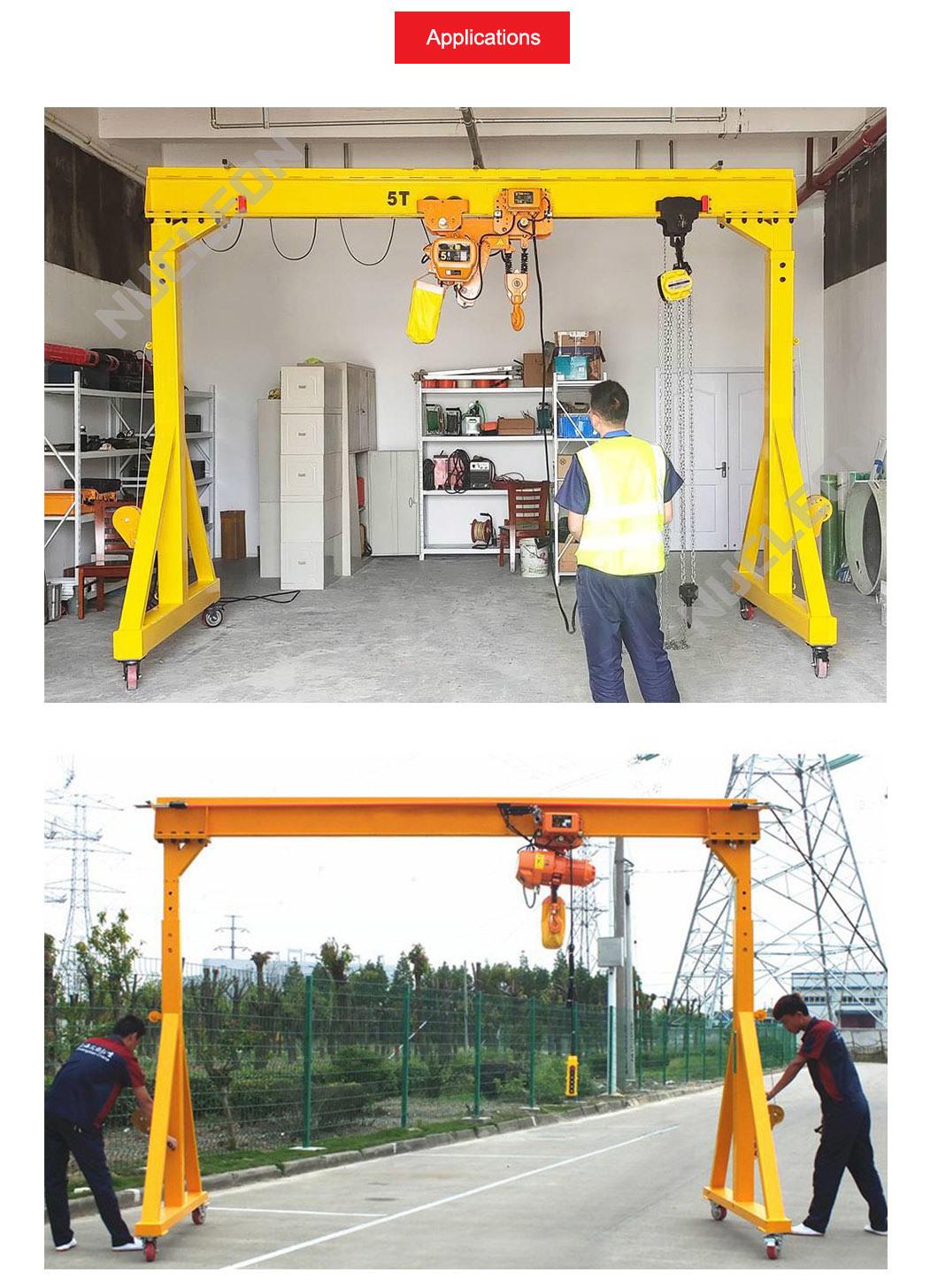 CE Certified Trackless None Rail Traveling Mobile a Frame Gantry Crane 1t for Injection Moulding