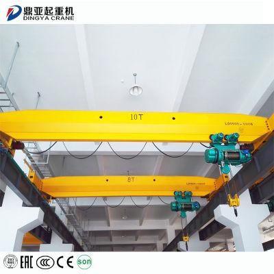 Dy Top Selling 10ton 16ton 20ton with Electric Hoist Double Girder Overhead Crane