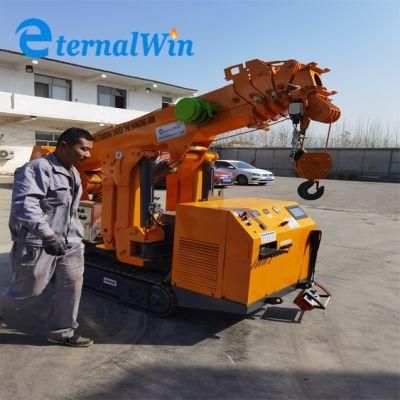 Construction Used Arm Swing Mini Spider Crane 5 Ton Crawling Spider Crane with Radio Control From China Crane Hometown