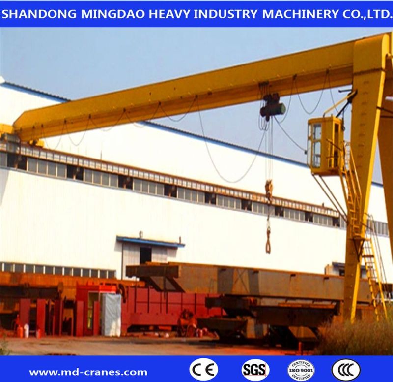 Bmh Type High-Quality Rail Mounted Single Girder Semi-Gantry Crane with Electric Hoist or Winch