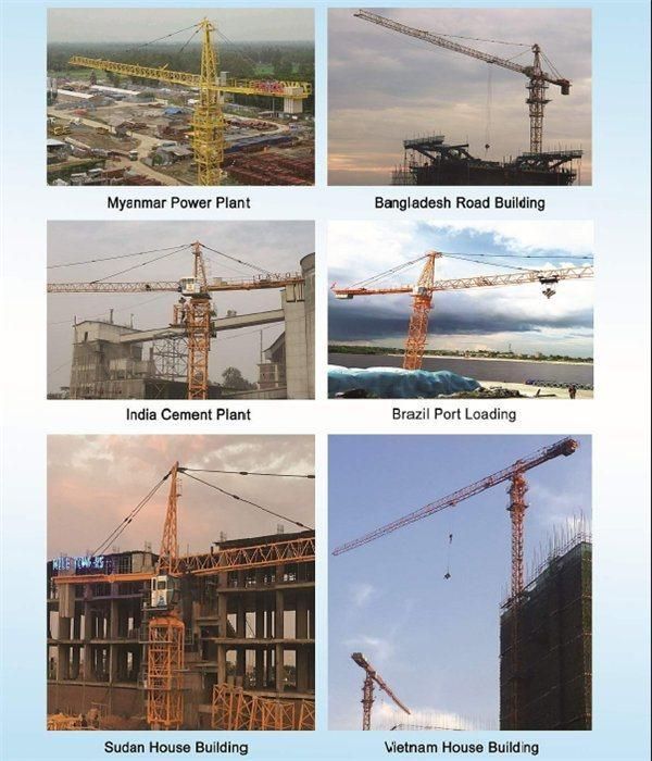 Qtz63 (5010) Top Slewing Cranes 5ton Tower Crane for Construction