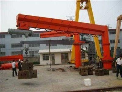 Portable Floor Mounted Jib Crane with Electric Rotation Motor and Mobile Hoist