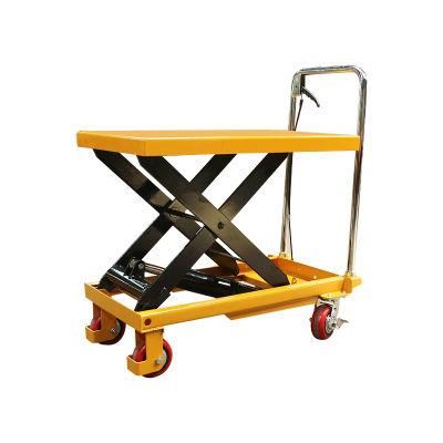 350 1000 Kg Mobile Folded Double Scissor Hydraulic Lift Table Semi Electric Platform