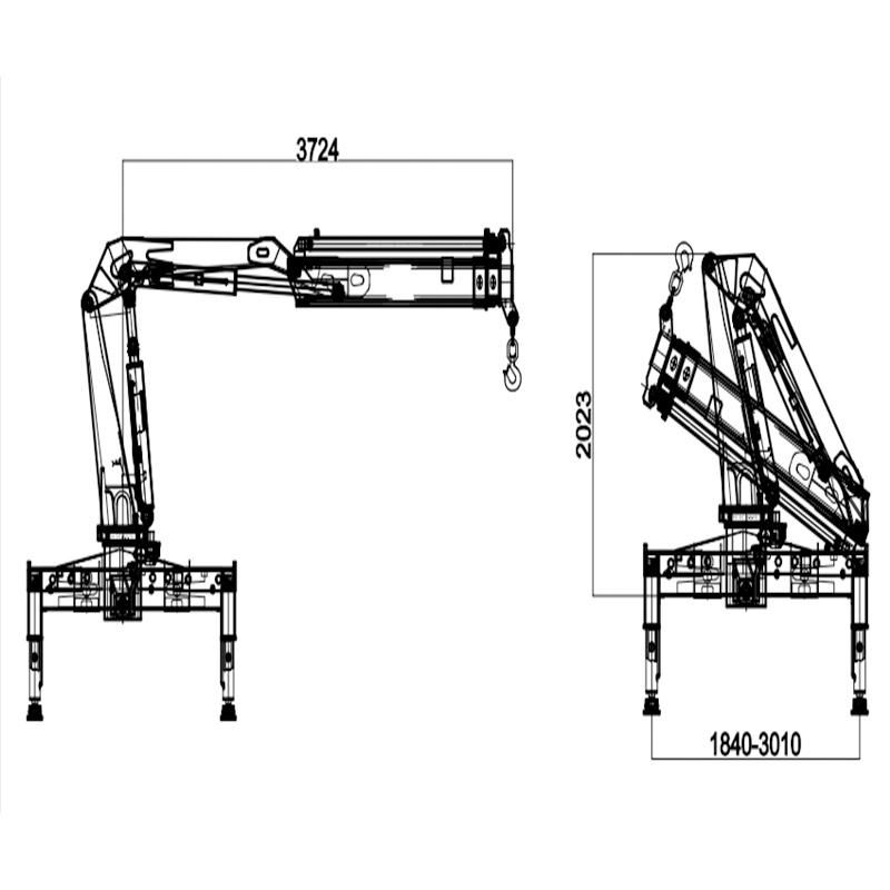 HBQZ dump truck with lifting machine small construction 3.2 ton crane