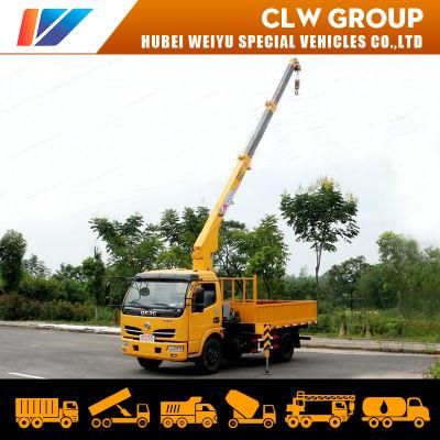 China Hot Sale Dongfeng 3t Straight Telescopic 3-Arms Boom Truck Mounted with Crane