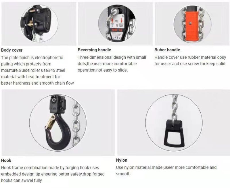 CE Approved 3 Ton Chain Hoist Lever Chain Pulley Block