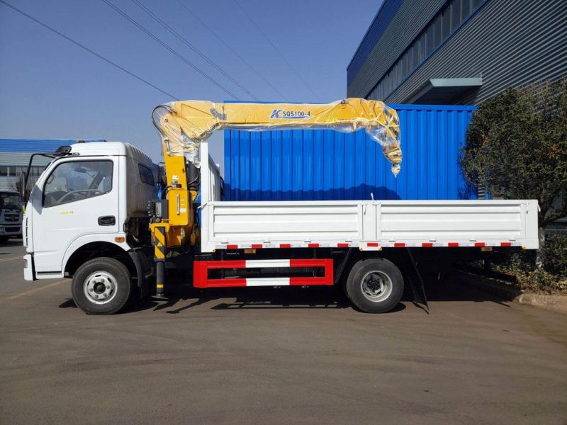 3tons Dongfeng 4X2 Truck with Mobile Cranes Heavy Duty Crane Truck Mounted Straight Telescoping Boom Crane