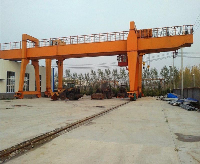 35t Construction Double Hook Container Gantry Crane with Wireless Remote Control and Cable Reel