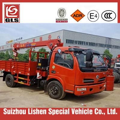 Dongfeng 5ton Truck Installed with 3/4 Ton Crane
