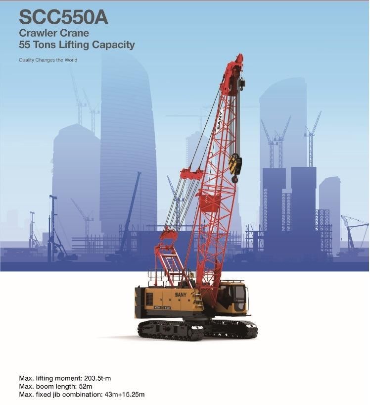 55 Ton Crawler Crane Scc550A Top Brand Track Crane for Sale