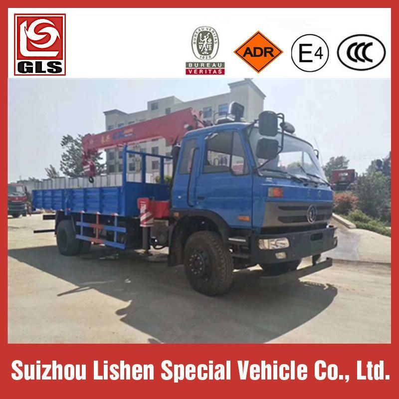 Dongfeng 6 Wheels 8ton Wrecker Truck with Crane 10 Tons Truck Crane Mounted