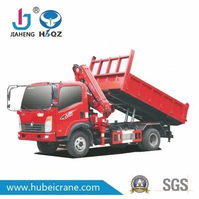 HBQZ 3.2 Ton Mini Small Knuckle boom Crane with dumper truck SQ80ZB2