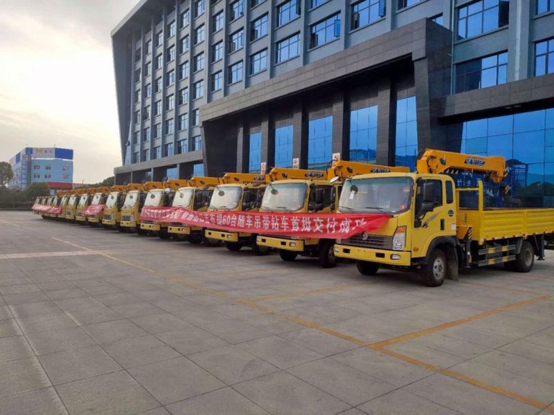 HOWO/Dongfeng/Isuzu Mobile Crane 6tons Telescopic Boom Truck Mounted Crane Construction Crane Truck with Drill Drill Pipe