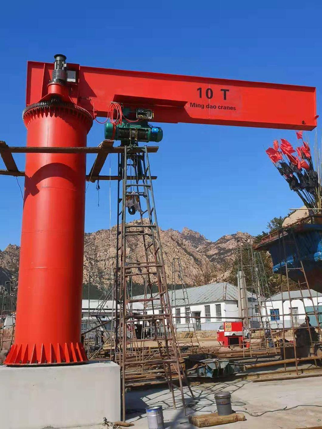 1 T 2t 5t 10t Free Standing Column Pillar Automotive 360 Degree Rotate Electric Hoist Chain Hoist Jib Crane Factory