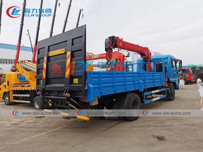 China Dongfeng 4*2 Mounted with 6tons Telescopic Arm Straight Boom Clw Crane Truck