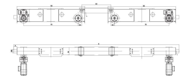 Crane Parts Electric Motor End Beam Crane End Trucks End Carriage