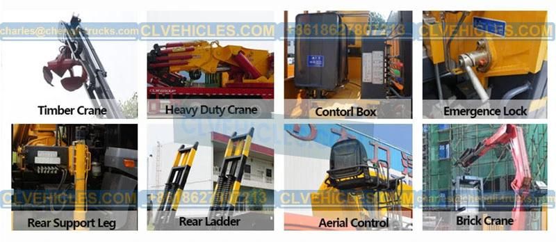 Elf Loading 10tons Boom Arm Crane Hydraulic Truck Mounted Crane Truck