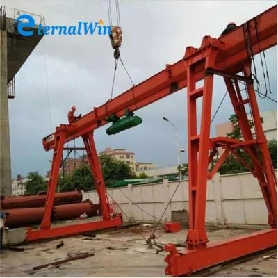 Warehouse Used 2tons 3tons 5tons Yellow Electric Mobile Single Beam Portable Gantry Crane