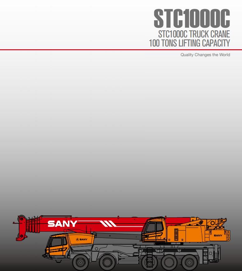 New 100t 100 Tons Stc1000 Truck Mobile Crane with 1 Year Warrenty