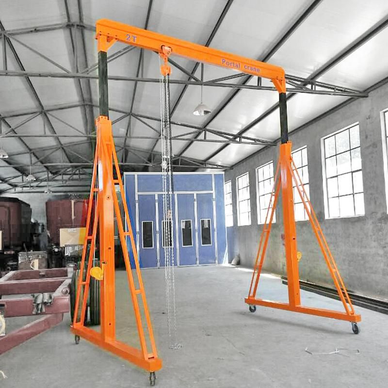 5t Mobile Gantry Crane with Height Adjustable by Manual Winch