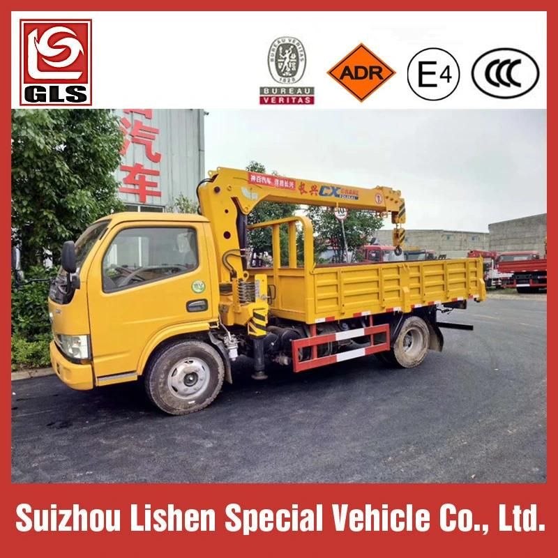 Dongfeng Lifting Height 8m Working Range 6.5m 4ton 3 Arms Crane 4X2 6 Wheels LHD/Rhd Truck Mounted Crane