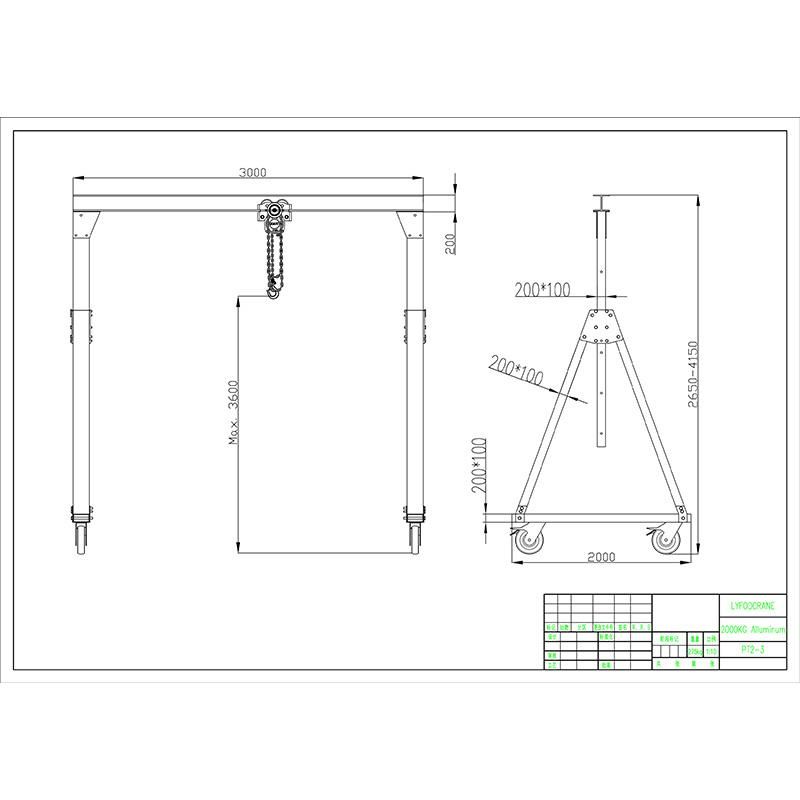 Aluminum Manual Gantry/Mini Gantry/Portal Crane