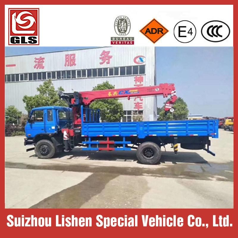 Dongfeng 6 Wheels 8ton Wrecker Truck with Crane 10 Tons Truck Crane Mounted